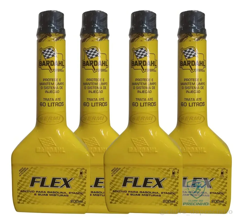Kit 4 Aditivos Bardahl Flex Limpa Bico Motor 200 mL