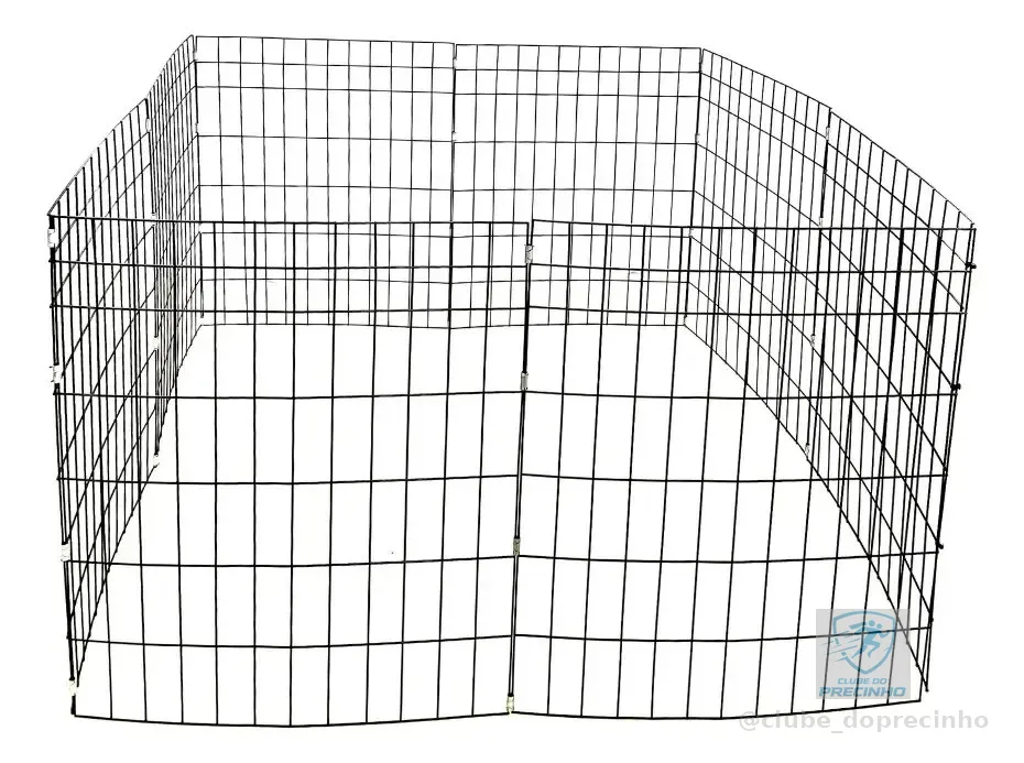 Cercadinho Móvel Pet Cachorro Gato 8 Telas Área 100x100cm Preto