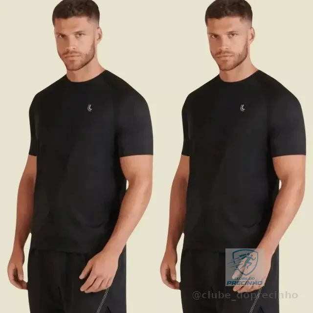 Kit 2 Camiseta Dry Masculina Fit Lupo Básica Academia