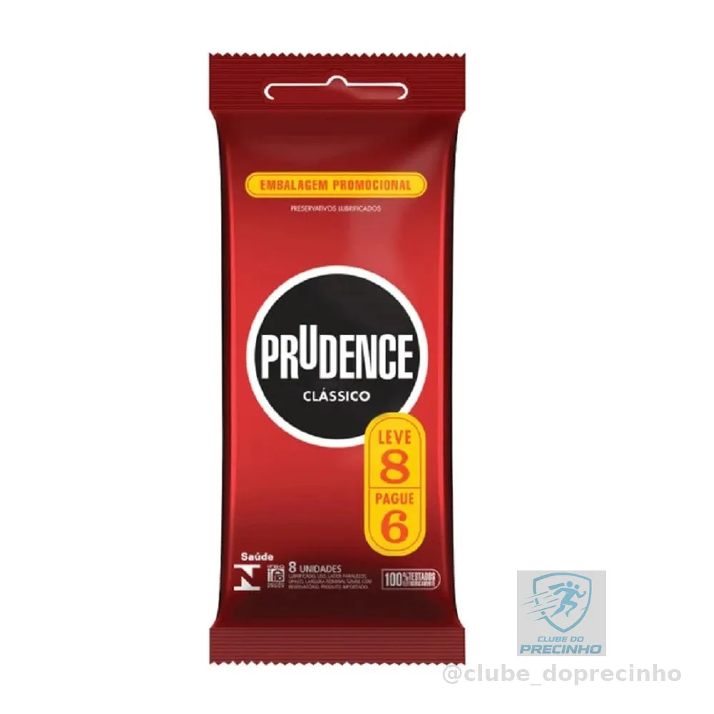 Prudence Preservativo Lubrificado Branco Pacote De 8
