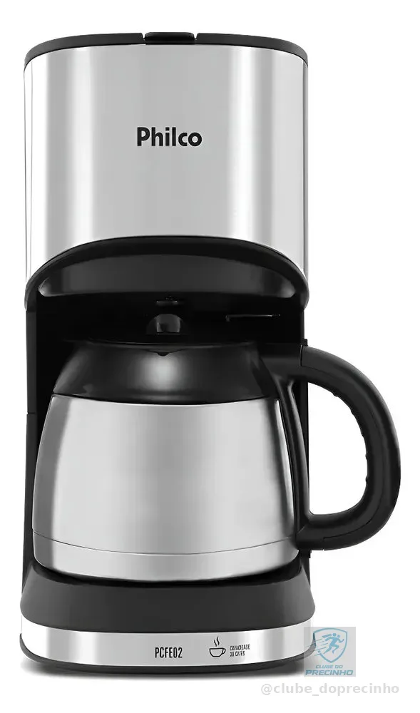 Cafeteira Elétrica Philco 30 Cafés Jarra Térmica Inox -127v Preto 127v