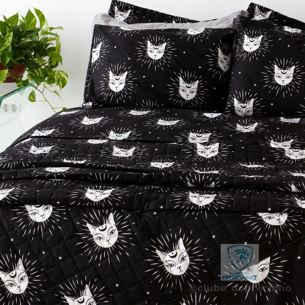 Jogo de lençol Estampado com elástico 200 fios Solteiro Casal Queen e King jazz estampado