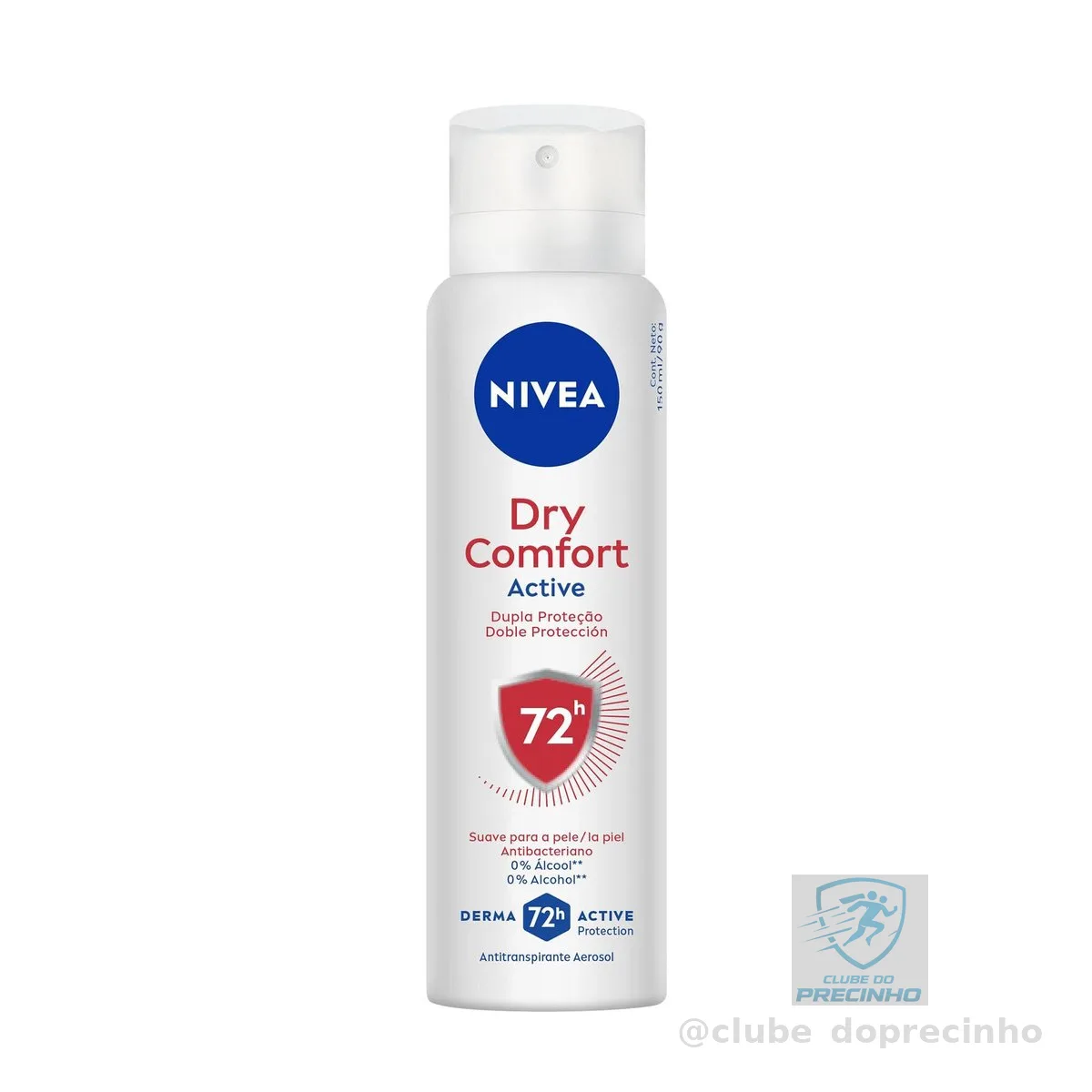 NIVEA Desodorante Antitranspirante Aerossol Dry Comfort 150ml - Proteção prolongada de 72h, dupla proteção com ativos antitranspirantes, sensação de axilas secas e frescas