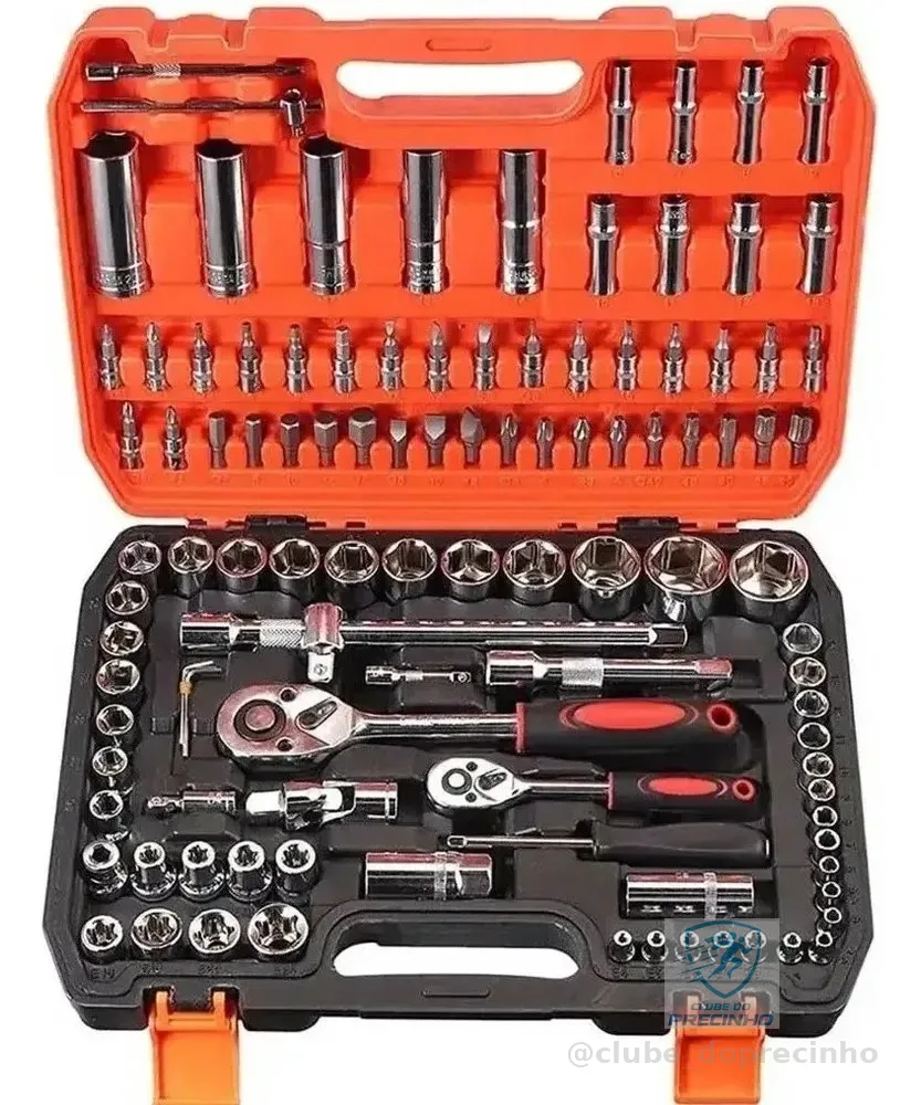 Kit Soquetes 108 Peças 4mm A 32mm Vários Encaixes Cr-v
