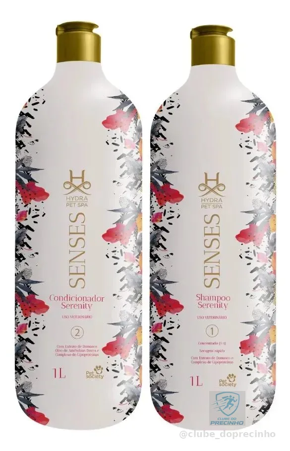 Kit Shampoo Condicionador Hydra Pet Spa Senses Serenity 1l Damasco
