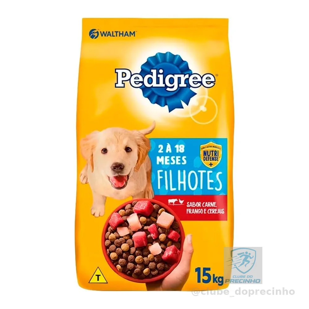 Ração Pedigree Carne Frango e Cereais Cães Filhotes 15 kg
