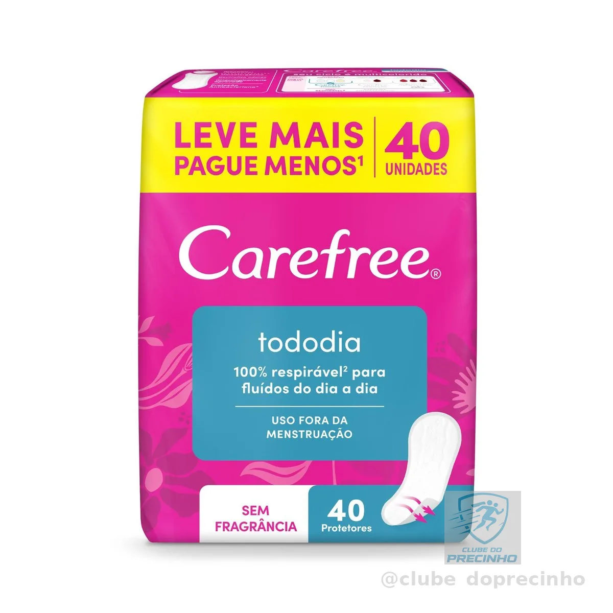 Carefree Protetor Diário Todo Dia Sem Perfume, 40un