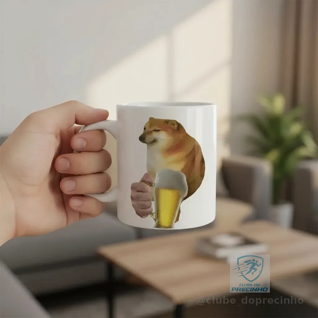 Caneca Engraçada Meme Cachorro Cerveja Presente 325ml