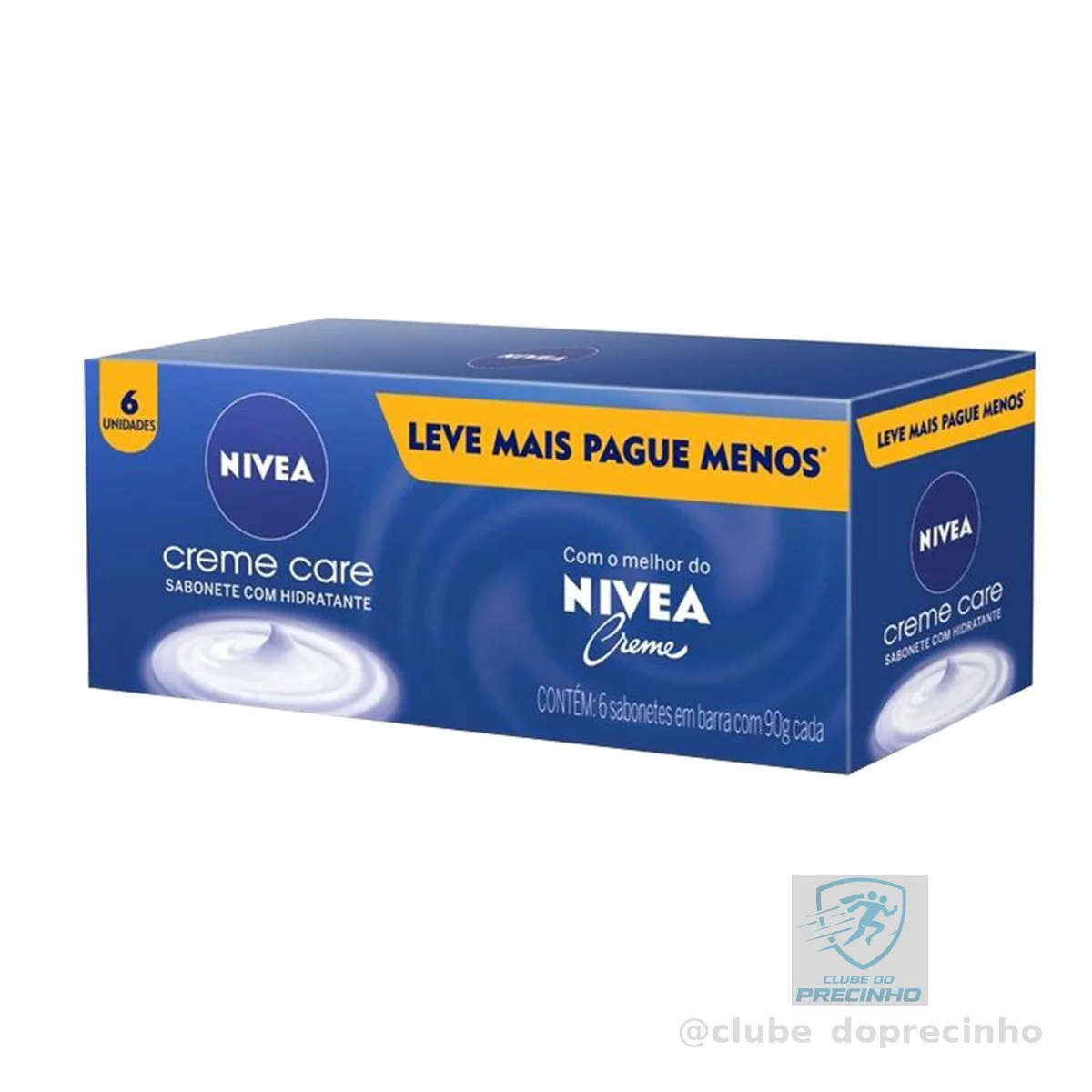 NIVEA Sabonete em Barra Creme Care Promo 6 un. 90g - Limpa e deixa a pele macia mesmo após o banho, com glicerina, fragrância NIVEA Creme e o exclusivo ingrediente Eucerit