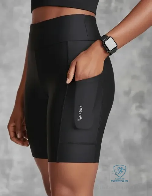 Bermuda Short Corrida Feminino Af Run 5 Pockets Longa 18cm