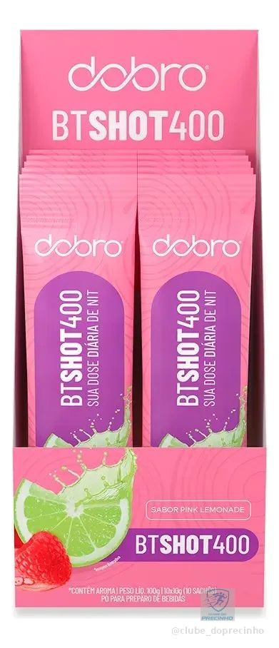 Btshot 400 Dobro Suplemento Em Pó 10 Sachês De 10g - Pink Le Limão 10 Sachês 10g