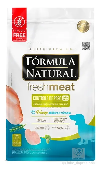 Formula Natural Fresh Meat Controle Peso Mini Pequeno 10,1kg