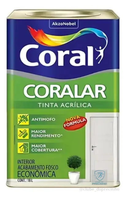Tinta Coralar Anti Mofo Acrilica Coral Escolha Sua Cor!!