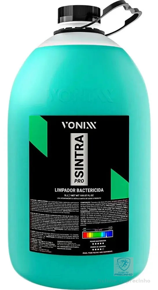 Sintra Pro Limpeza Interna Automotiva Bactericida Vonixx 5l