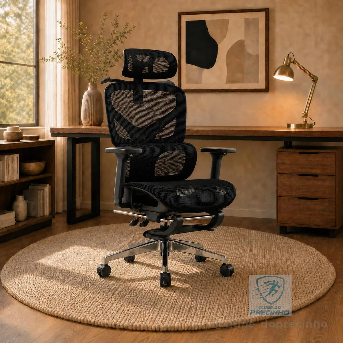 Cadeira de Escritório Ergonômica Soberano Preta 200kg