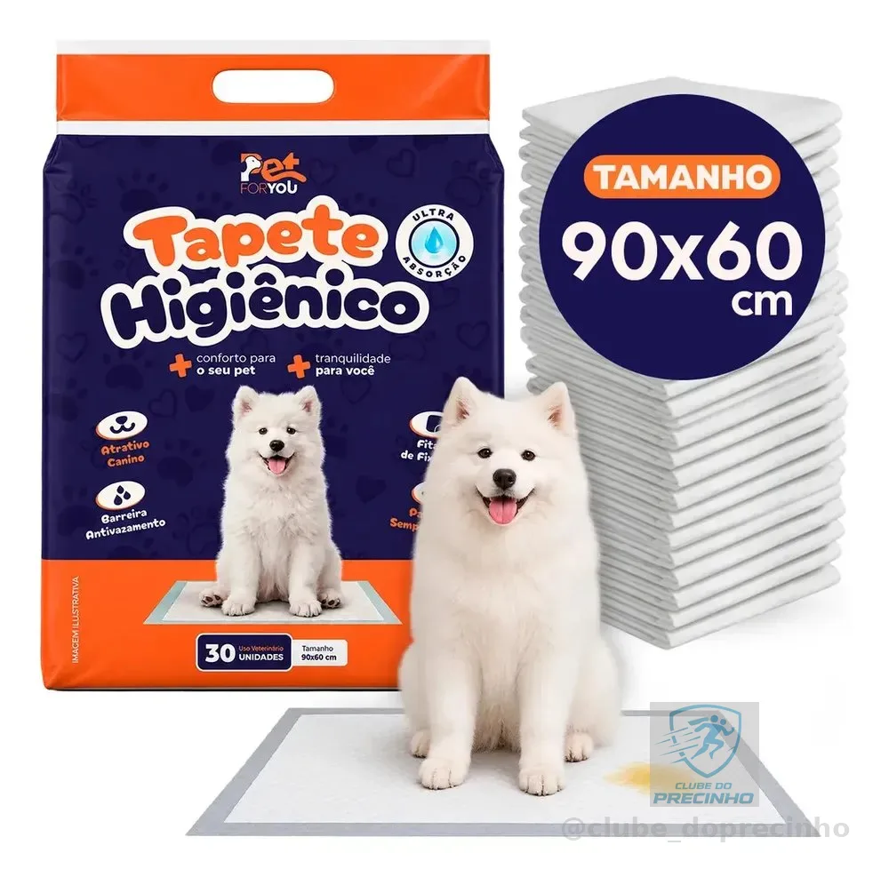 Tapete Higiênico Pet 30 Unidades 90x60 Descartável Cão Gato