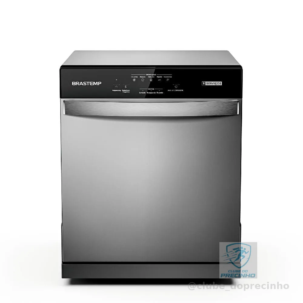 Brastemp Lava-Louças de Piso BLF08BS Cinza 60x56x66 cm 8 Serviços com Função Acquaspray e Painel Intuitivo 67 dBA