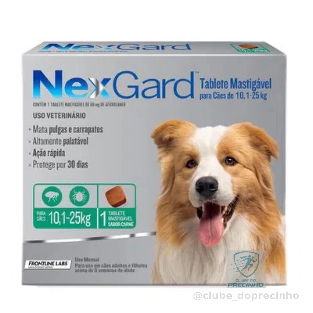 Antipulgas E Carrapatos Nexgard Cão 10 A 25kg Com 1 Nex Gard