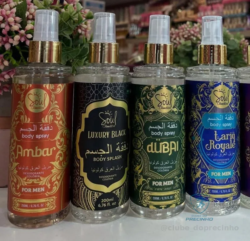 Body Splash Arabe C/4un 200ml Perfume Masculino De Luxo