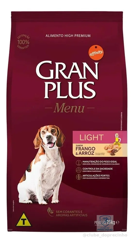 Ração Cães Médios E Grandes Granplus Menu Light Frango 15kg