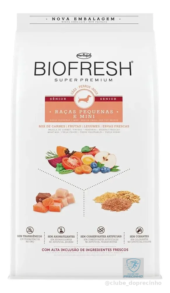 Ração Seca Biofresh Super Premium Cão Sênior Mini 10.1 kg Mix