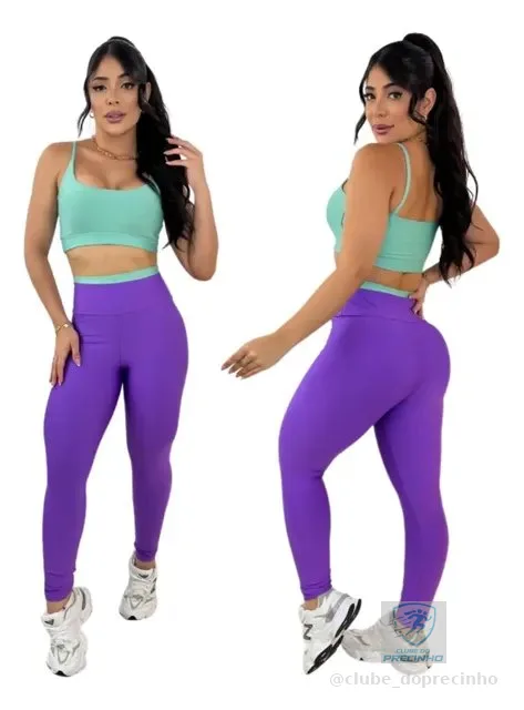 Conjunto Fitness Bicolor Suplex Premium Feminino Academia