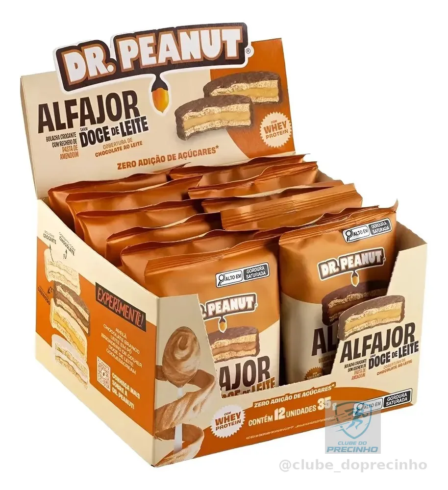 Alfajor Dr. Peanut 12un 420g Avelã Doce De Leite Brigadeiro Sabor Doce de leite com cobertura de chocolate ao leite