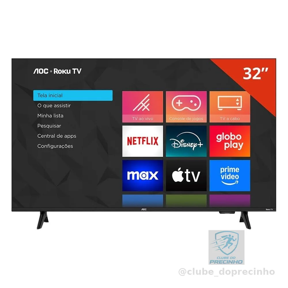 Smart TV LCD LED 32" AOC 32S5155/78G - Wi-Fi, HD, Quad Core, Dolby Áudio, 60 Hz