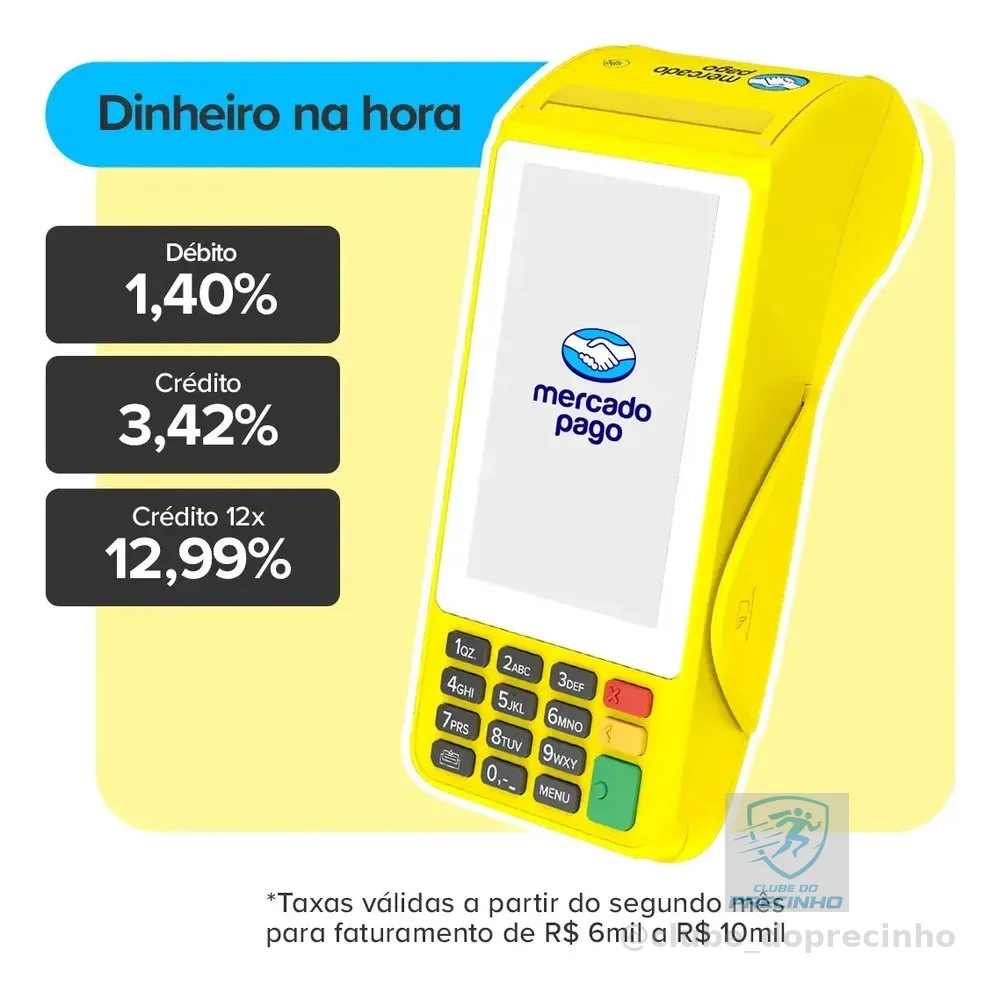 Maquininha De Cartão Pro 3 Mercado Pago Point Amarela Claro 4g/Wifi/Nfc