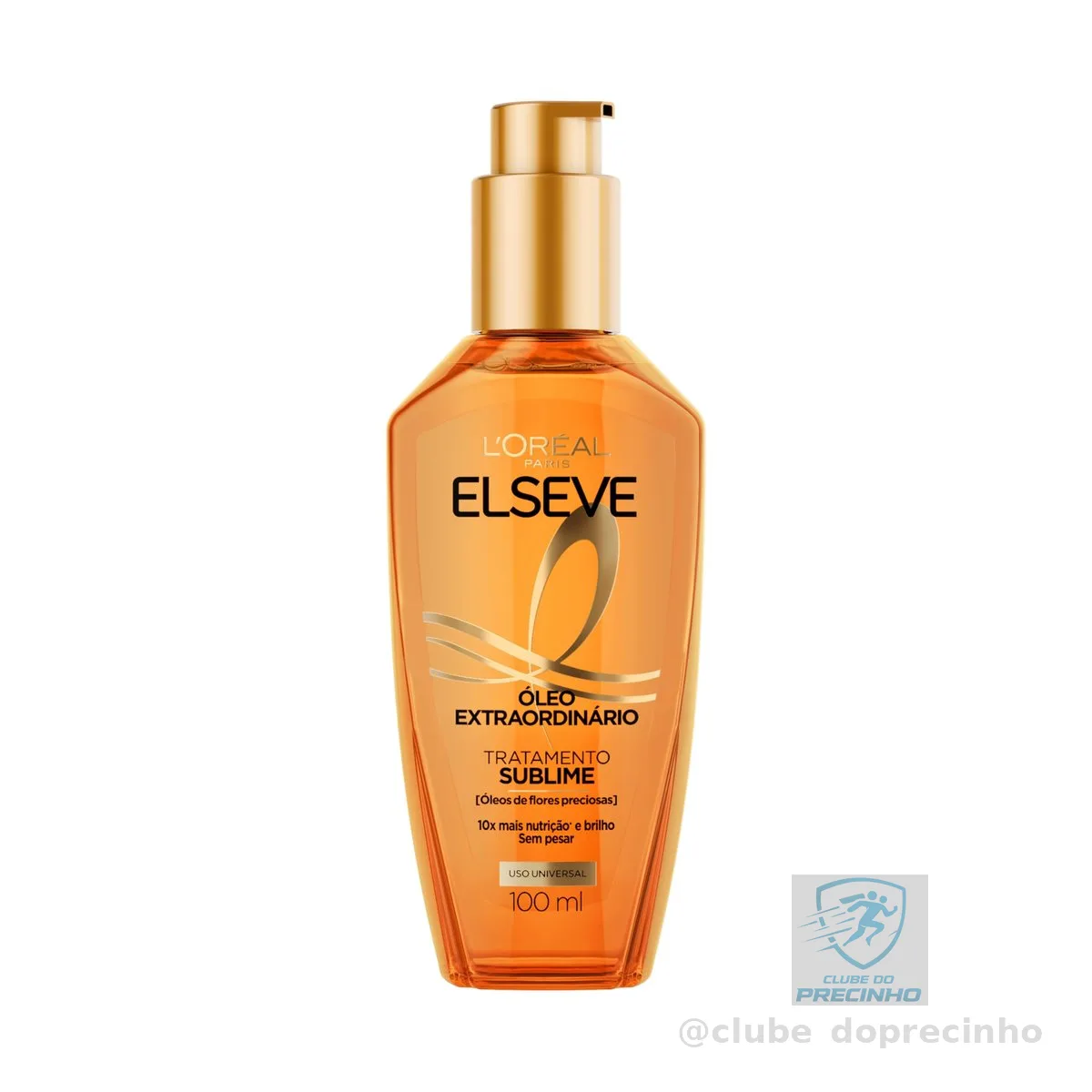 L'Oréal Paris Elseve Óleo Extraordinário Finalizador Capilar, Nutrição Profunda com 6 Óleos Preciosos, Anti-Frizz, Proteção Térmica até 230°C, Brilho Intenso para Todos os Tipos de Cabelo, 100ml