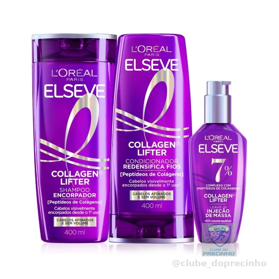 L'Oréal Paris Elseve Collagen Lifter Kit Shampoo, Condicionador e Sérum