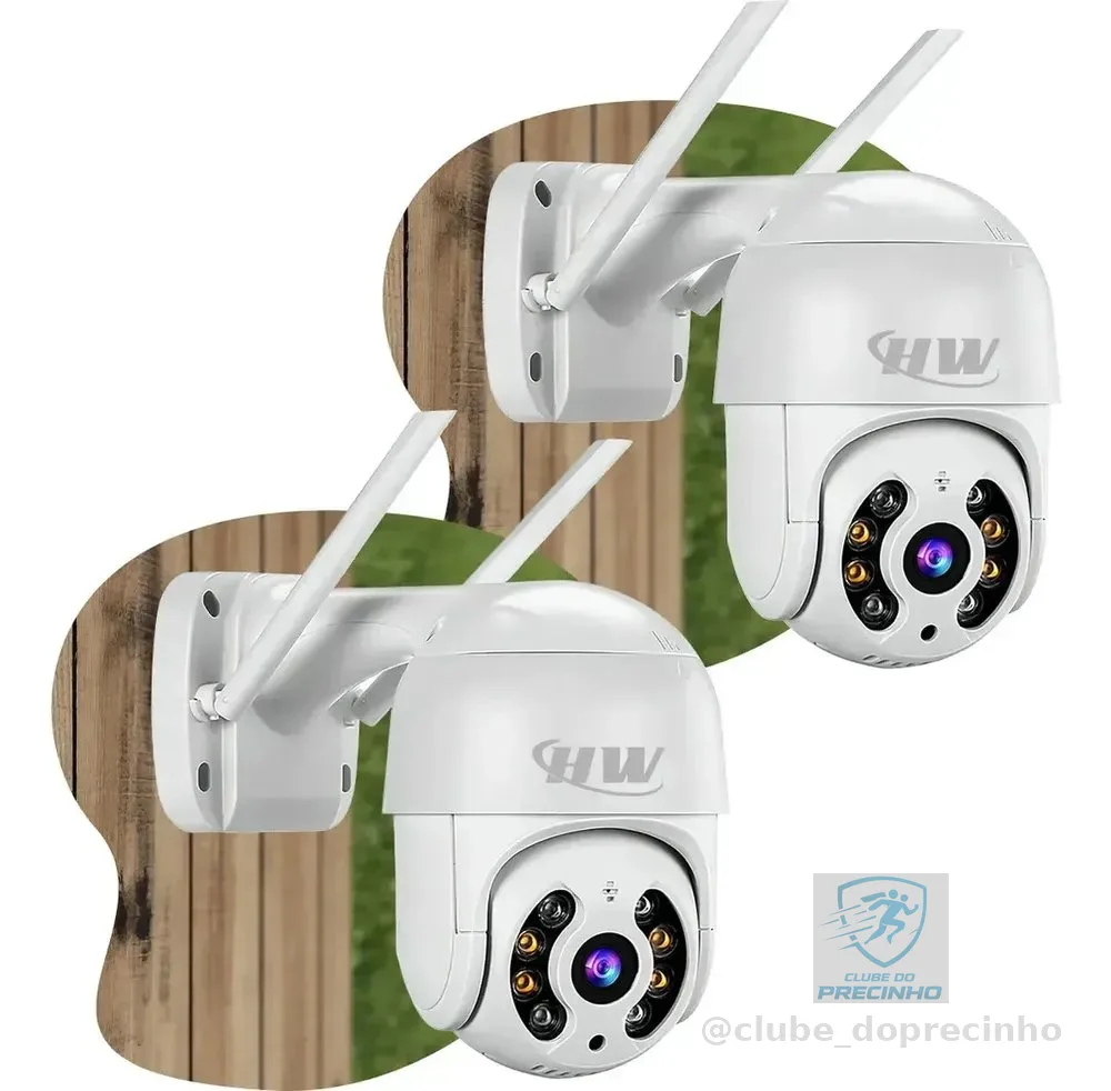 Kit 2 Câmeras Segurança Ip Interna Externa Wifi iCSee Infravermelho Prova D’Água - HW