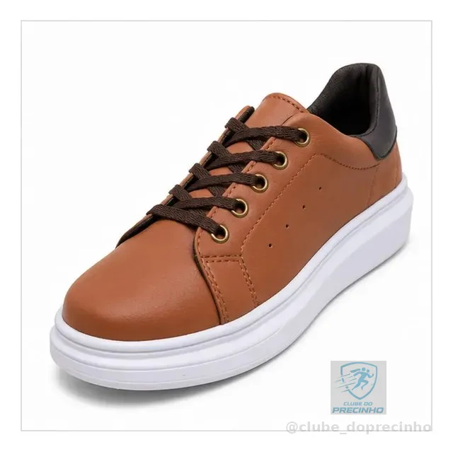 Tênis Casual Sneaker Sport Casual Marrom Sola Alta Leve