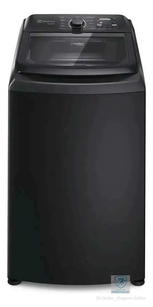 Máquina de Lavar Electrolux 14.5kg Preta Efficient Cesto Inox Jet&Clean e Filtro Fiapos LEP15