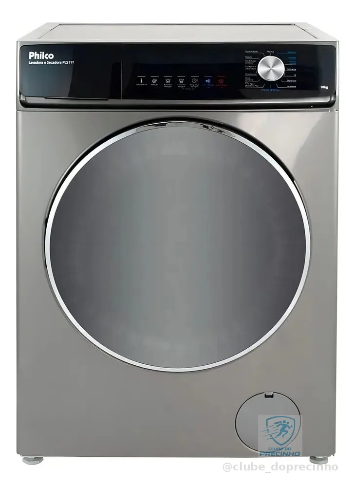 Lava e seca Philco 16 programas eco inverter 10 kg inox PLS11T