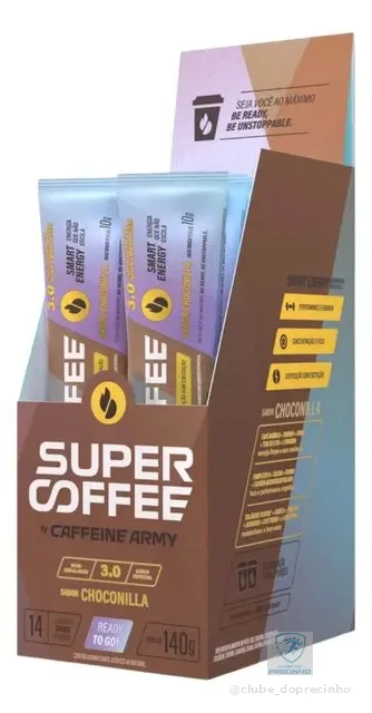 Super Coffee Caffeine Army To Go Sachês Coq10 Cafeína Cromo