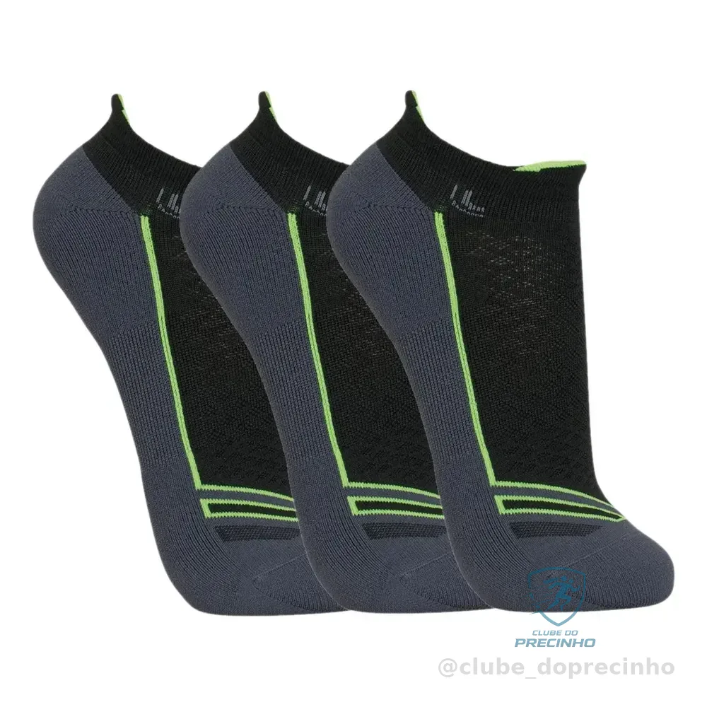 Kit 3 Pares Meia Lupo Dry Cano Curto Alta Performance Sport Preto 37-40