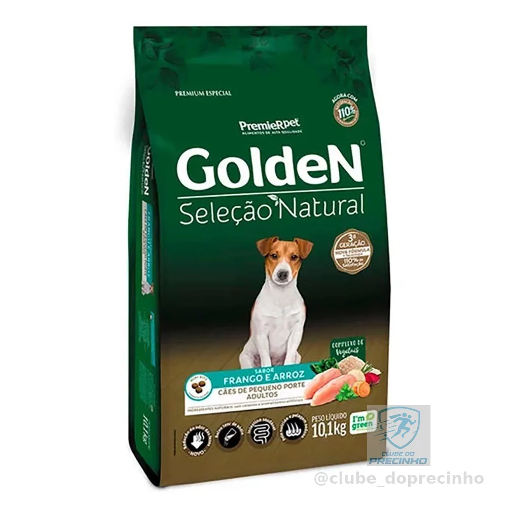 Ração Premier Golden Seleção Natural Mini Bits Cães Adultos Frango e Arroz 10,1kg