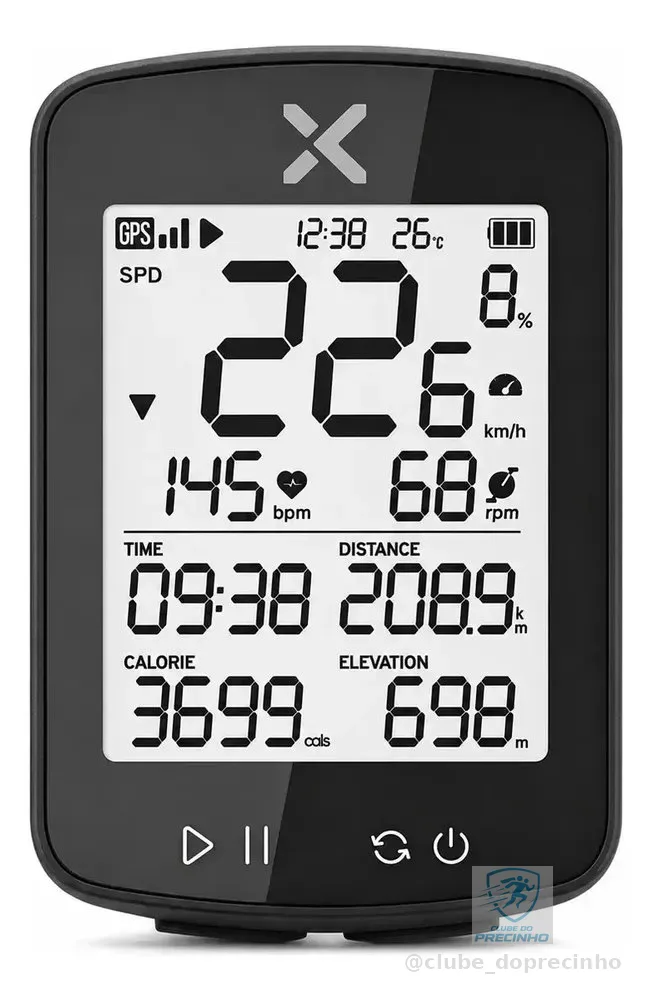 GPS XOSS G2+ Ciclocomputador Bike Bluetooth ANT+ Compatível Strava