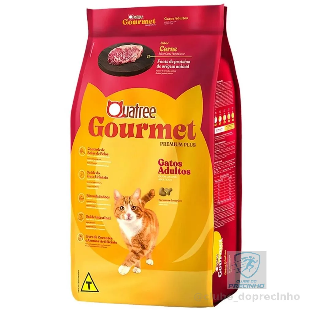 Ração Quatree Gourmet Gatos Adultos Sabor Carne 10kg