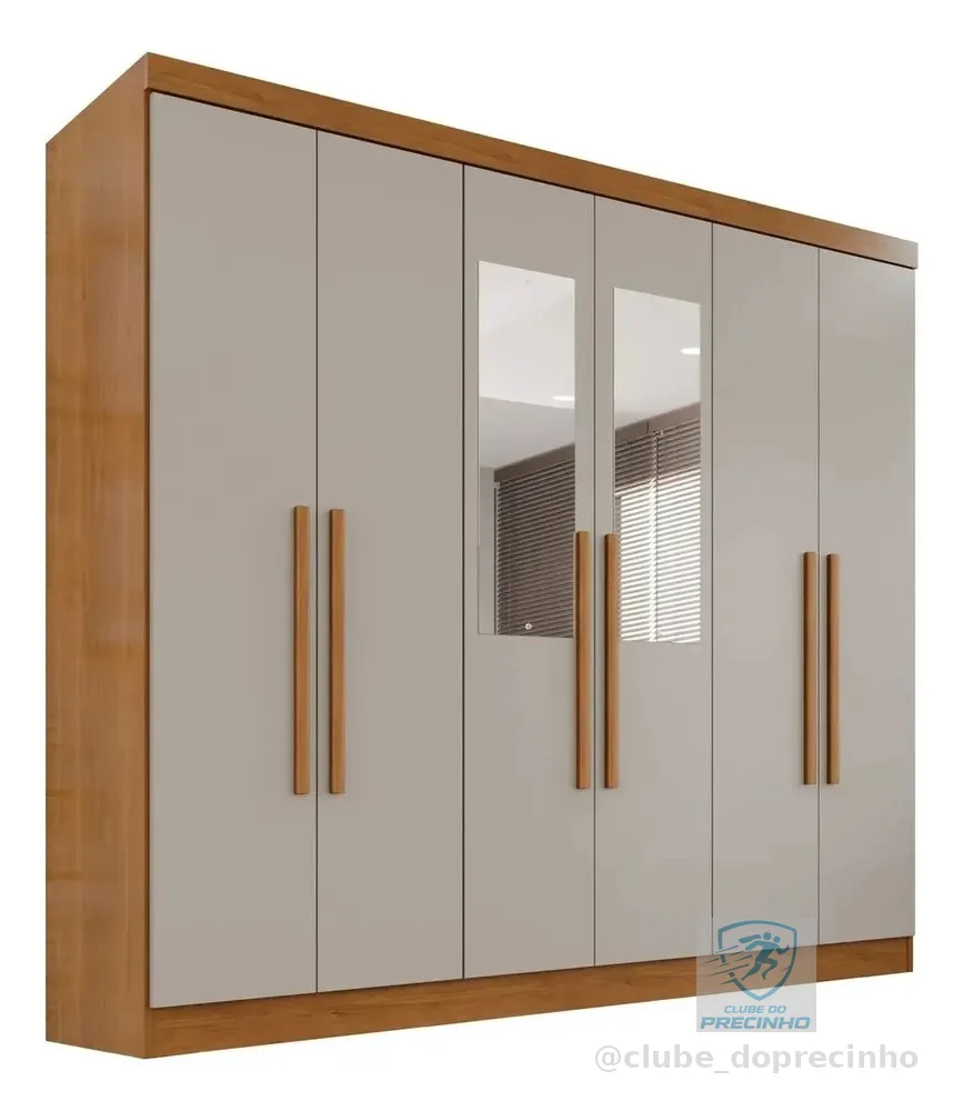 Guarda-roupa Casal Com Espelho 6 Portas 2 Gavetas França