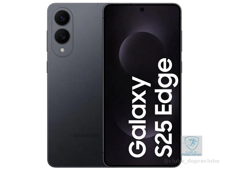 Celular Samsung Galaxy S25 Edge 512GB Titânio Jetblack 5G 12GB RAM 6,7" Câm. Dupla + Selfie 12MP