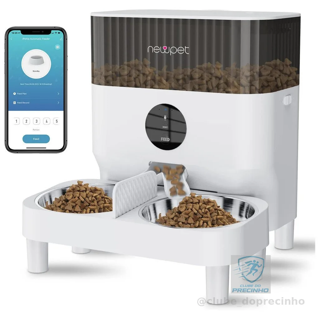 Newpet 5L Alimentador Pet Gato Cão Automatico Wifi Tuya App Seu Pet Alimentação Automatica Para Viagens - Bivolt