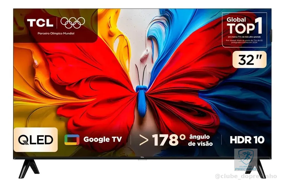 Smart TV TCL 32 Polegadas FHD QLED S5K WiFi Bluetooth Google TV 2 HDMI HDR10 Dolby Audio 32S5K