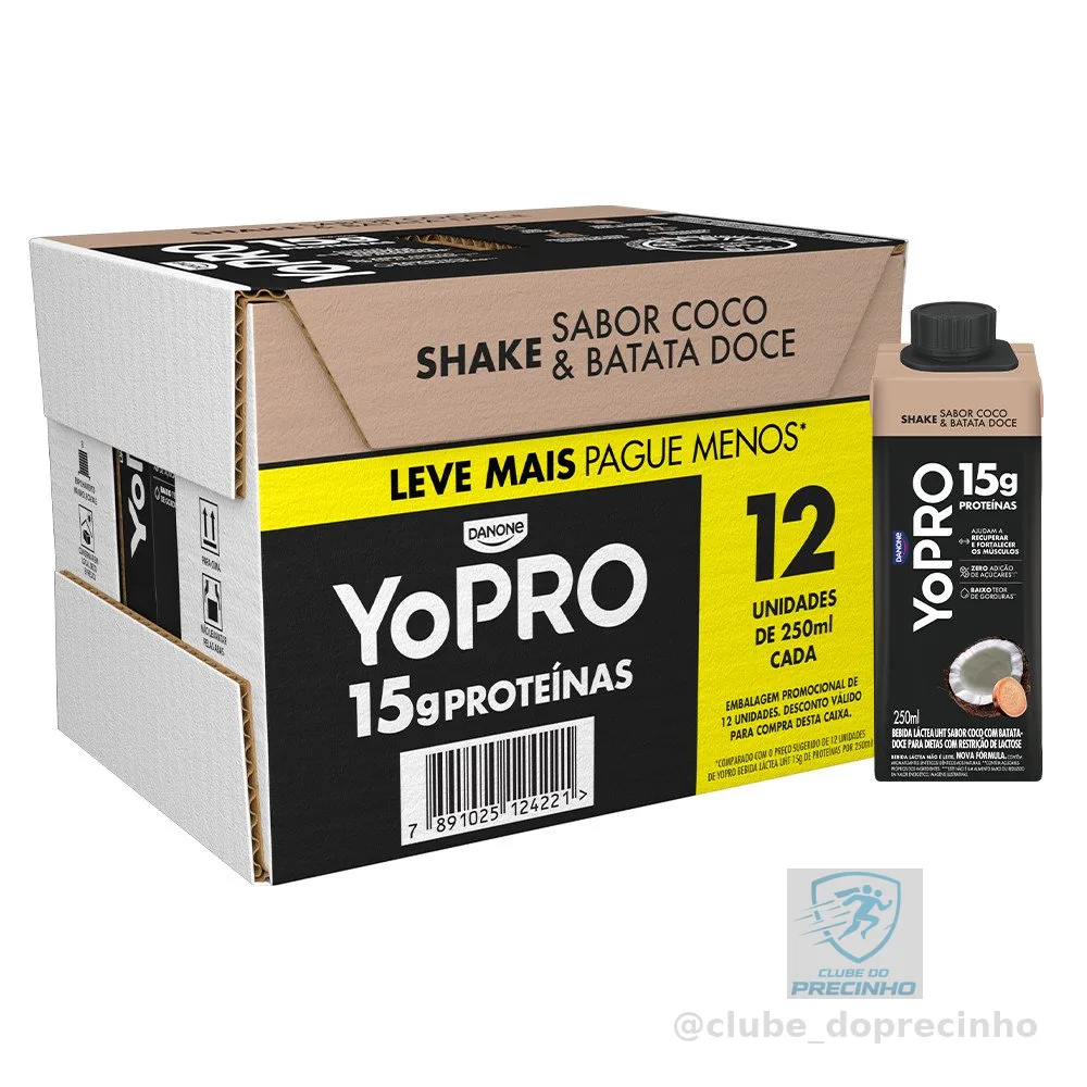YoPRO Coco com Batata-Doce 15g de proteínas 250ml - 12 unid.