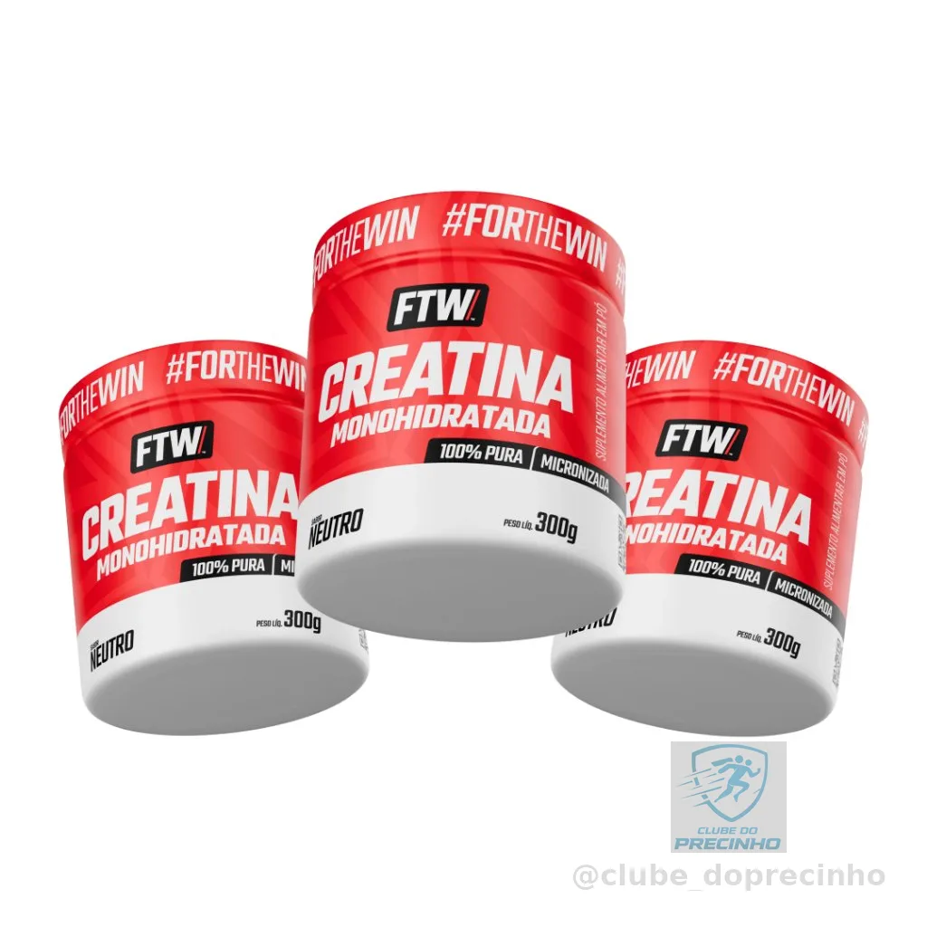 Kit 3x Creatina Monohidratada Pura 300g - FTW