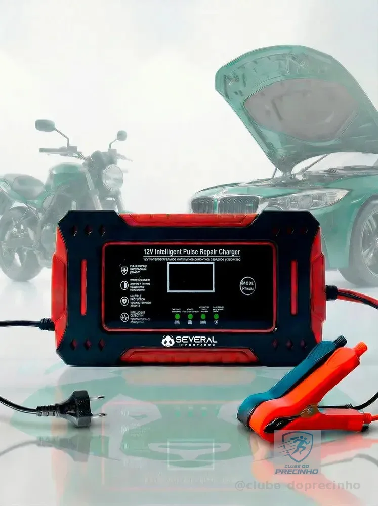 Carregador Inteligente De Bateria Automotiva Several Importados 12v Portátil Rápido Para Carro Moto E Veículos Several