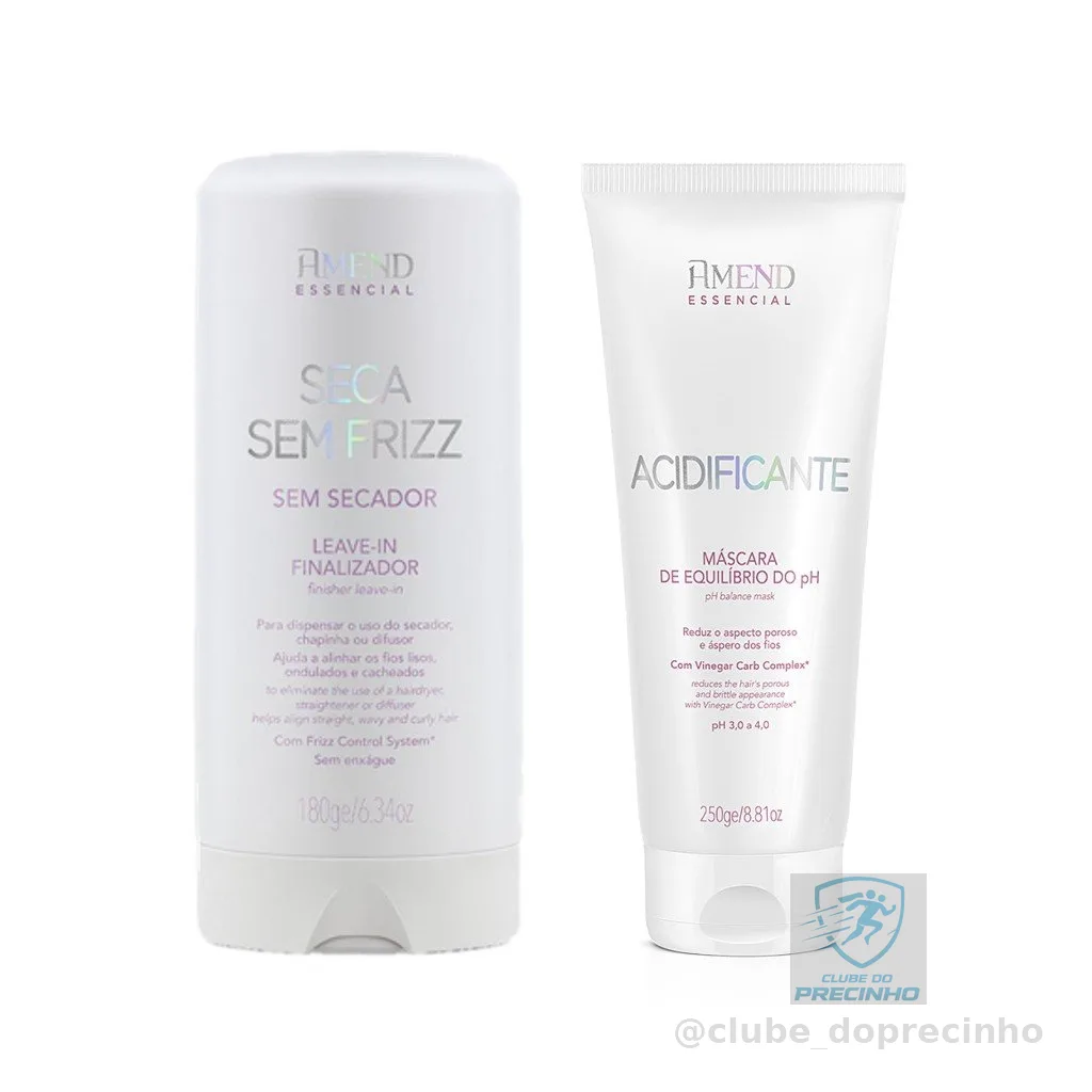 Amend KIT Seca Sem Frizz Leave-in 180g + Acidificante Máscara Equilíbrio do PH 250g