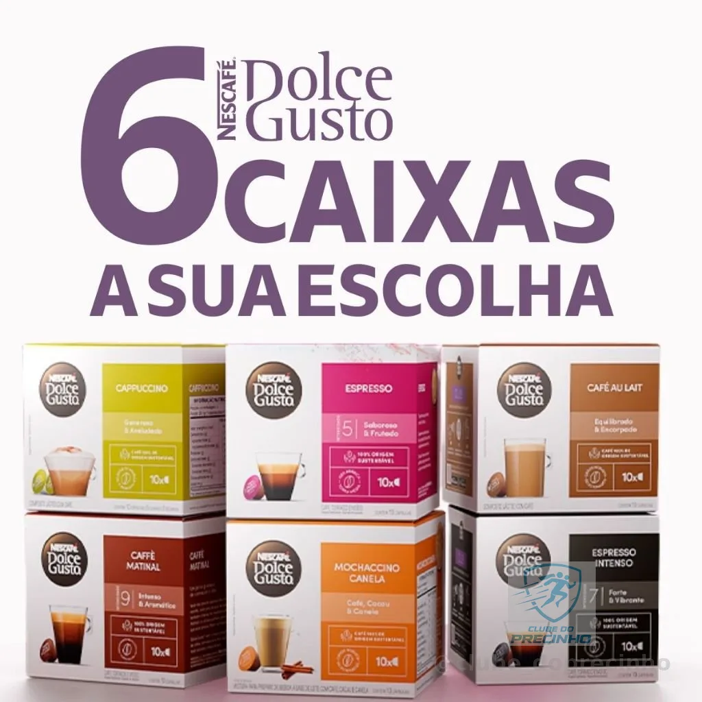 6 Caixas Dolce Gusto Nescafe 60 Cápsulas Escolha Seus Sabores Clássicos