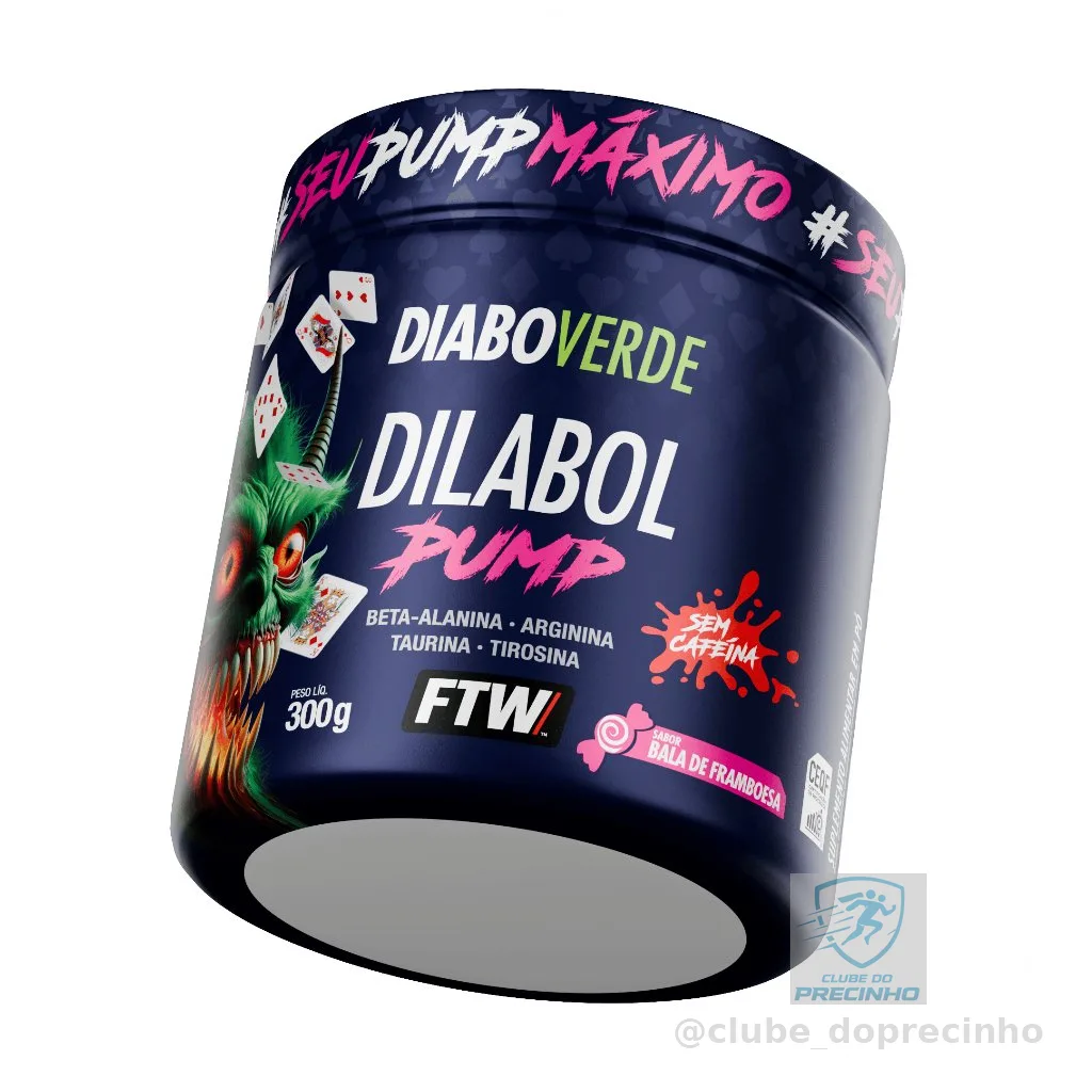 Pré Treino Dilabol Pump Pote 300g Pré Treino Sem Cafeína - FTW
